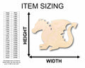 Unfinished Wood Cute Dragon Silhouette - Craft- up to 46