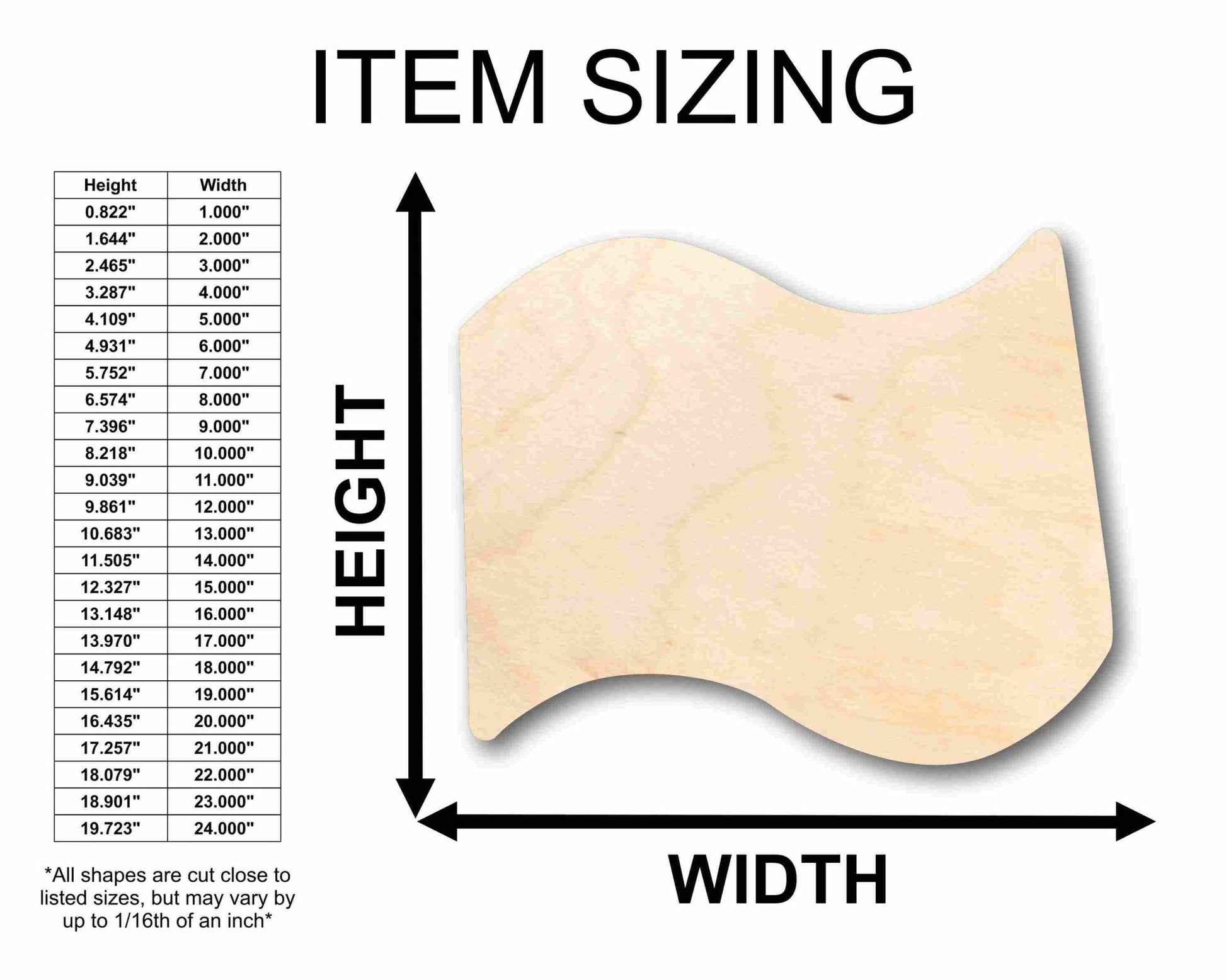 Unfinished Wood Flag – Baltic Birch Plywood Laser Cut Wood Craft Shapes