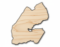 Unfinished Wood Djibouti Country Shape - East African Craft - up to 46