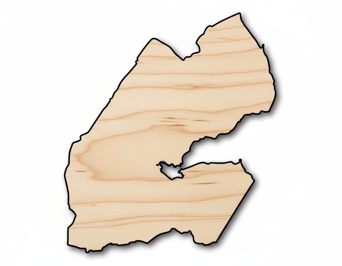 Unfinished Wood Djibouti Country Shape - East African Craft - up to 46" DIY
