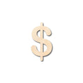 Unfinished Wood Dollar Sign Shape - Craft - up to 46