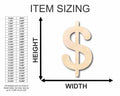 Unfinished Wood Dollar Sign Shape - Craft - up to 46
