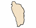 Unfinished Wood Dominica Country Shape - Caribbean Craft - up to 46