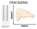 Unfinished Wood Dominican Republic Country Shape - Caribbean Craft - up to 46
