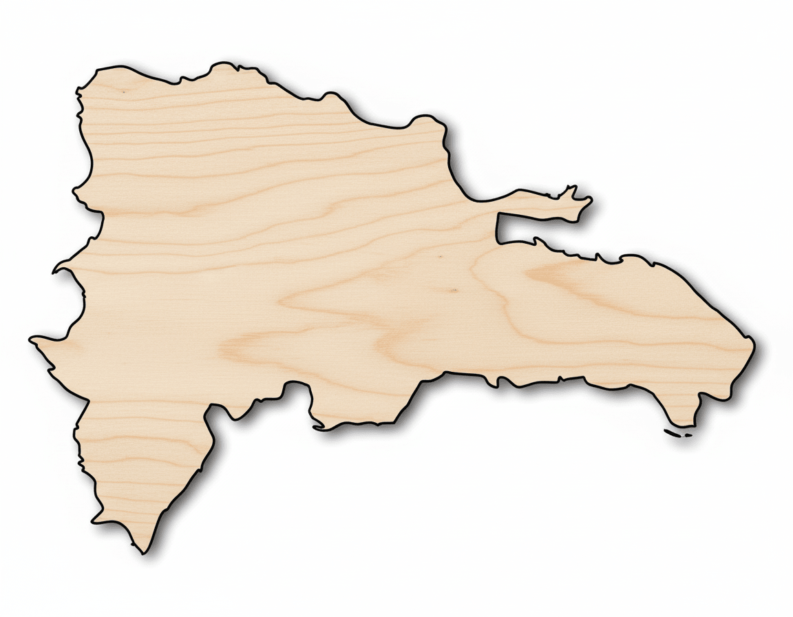 Unfinished Wood Dominican Republic Country Shape - Caribbean Craft - up to 46" DIY