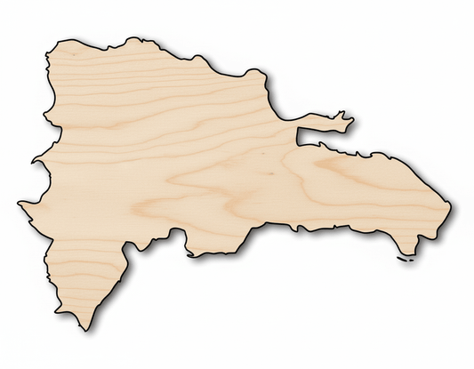 Unfinished Wood Dominican Republic Country Shape - Caribbean Craft - up to 46" DIY