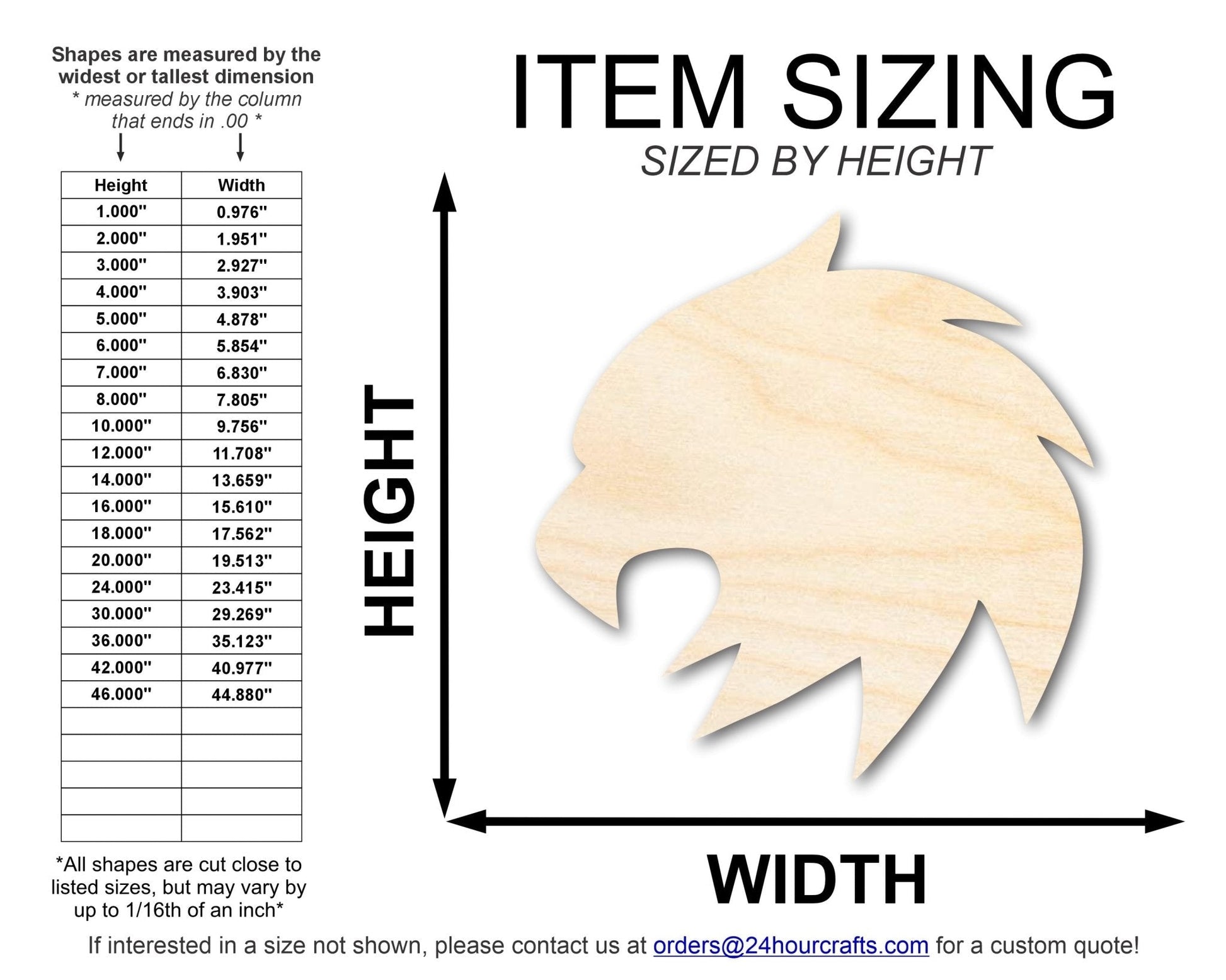 Unfinished Wood Eagle Mascot Shape | DIY Craft Cutout | up to 46" DIY
