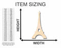 Unfinished Wood Eiffel Tower Shape - Paris - Monument - Craft - up to 46