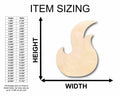 Unfinished Wood Fire Element Silhouette - Craft- up to 46