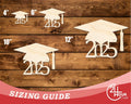 Unfinished Wood Grad Cap 2025 Shape | DIY Craft Cutout | up to 46