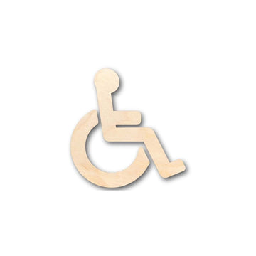Handicap Symbol Shape - (2 Piece) Craft - up to 46" DIY Wood Cutout - Unfinished Door Hanger - DIY Craft Shape Blanks - Laser Cut Shapes - Decor Cut Outs
