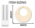 Unfinished Wood Hollow Circle Earring Blank Pair - DIY Jewelry Craft - Available in 1