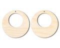 Unfinished Wood Hollow Circle Earring Blank Pair - DIY Jewelry Craft - Available in 1