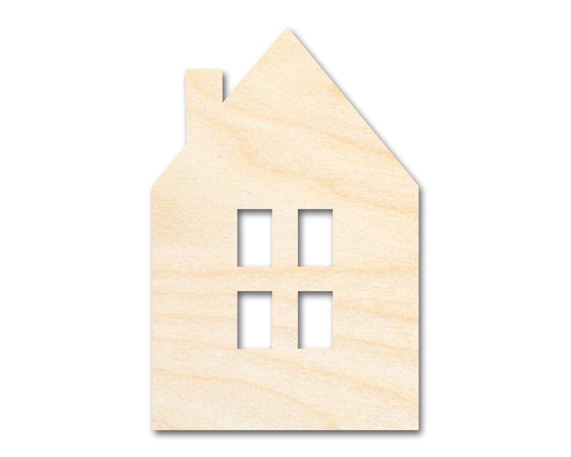 House Window Silhouette Shape | DIY Craft Cutout | Up to 36" Wood Cutout - Unfinished Door Hanger - DIY Craft Shape Blanks - Laser Cut Shapes - Decor Cut Outs