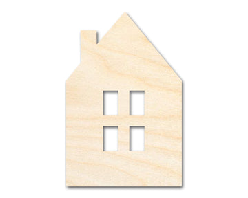 House Window Silhouette Shape | DIY Craft Cutout | Up to 36" Wood Cutout - Unfinished Door Hanger - DIY Craft Shape Blanks - Laser Cut Shapes - Decor Cut Outs