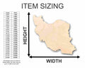 Unfinished Wood Iran Shape - Country - Craft - up to 46