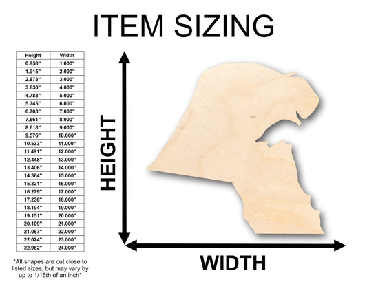 Unfinished Wood Kuwait Country Shape - Craft - up to 46" DIY