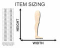 Unfinished Wood Leg Shape - Craft - up to 46