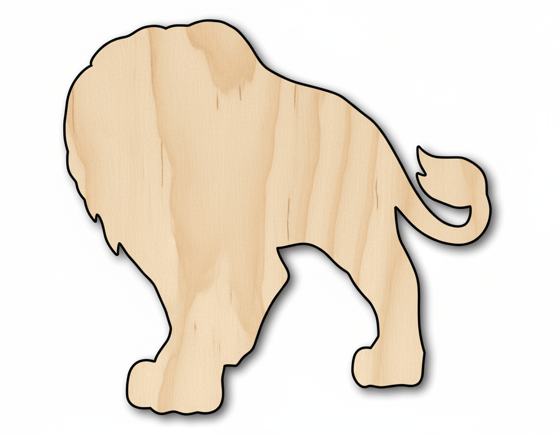 Unfinished Wood Lion Mascot Shape | DIY Craft Cutout | up to 46" DIY