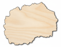 Unfinished Wood Macedonia Coutry Shape - Southeast Europe Craft - up to 46