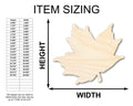 Unfinished Wood Maple Leaf Shape - Craft - up to 46