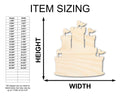 Unfinished Wood Medieval Castle Silhouette - History Craft - up to 46