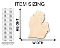 Unfinished Wood Michigan Lower Peninsula Shape - Craft - up to 46