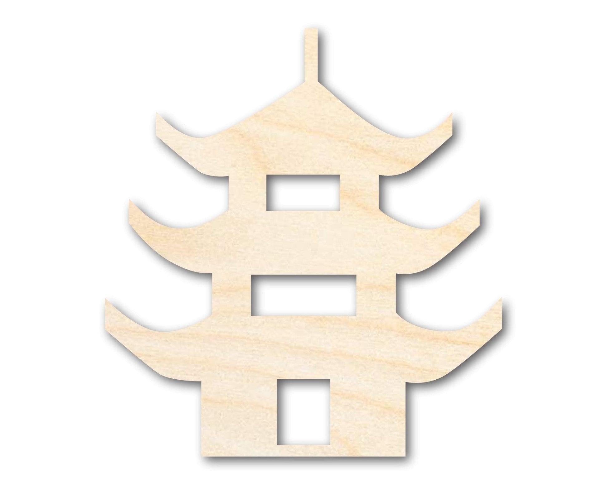 Unfinished Wood Pagoda Shape | Craft Cutout | up to 46" DIY