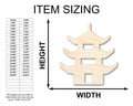 Unfinished Wood Pagoda Shape | Craft Cutout | up to 46