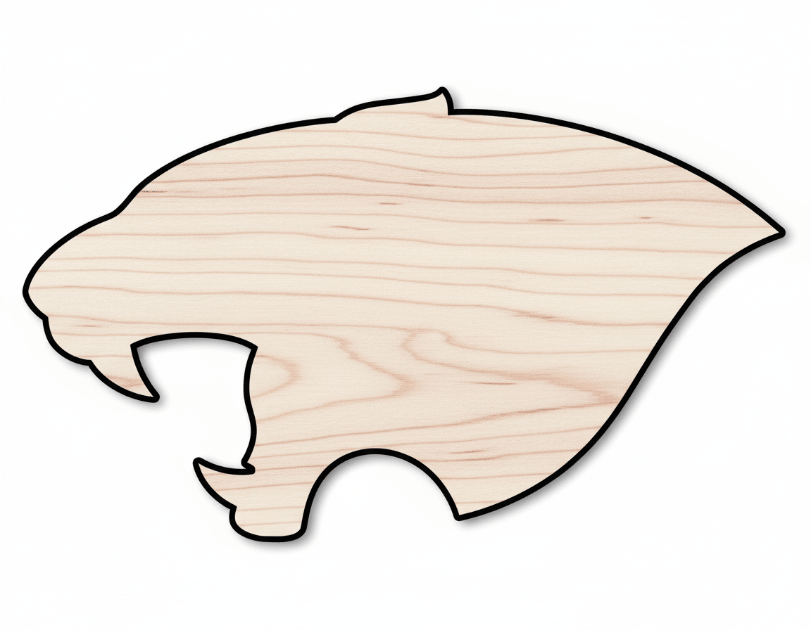 Unfinished Wood Panther Mascot Shape | DIY Craft Cutout | up to 46" DIY