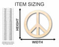 Unfinished Wood Peace Sign Symbol Shape - Craft - up to 46