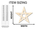 Unfinished Wood Pentagram Shape | Craft Cutout | up to 46