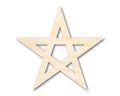 Unfinished Wood Pentagram Shape | Craft Cutout | up to 46