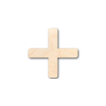 Unfinished Wood Plus Sign Symbol - Math School - Craft - up to 46" DIY
