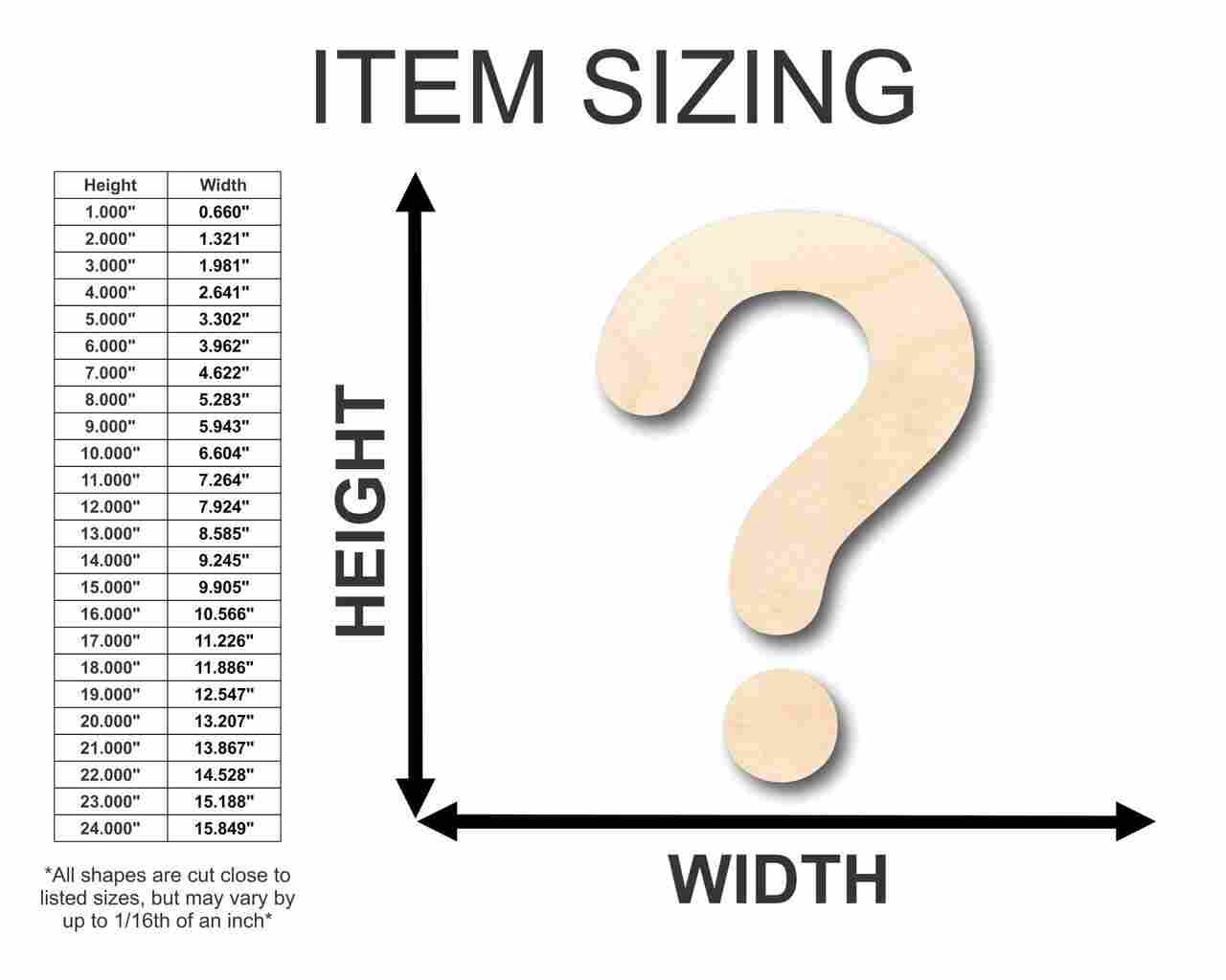 Unfinished Wood Question Mark Symbol 2 Pieces - Batman Riddler - Craft - Wooden Cut Out Cutouts Blank DIY