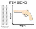 Unfinished Wood Revolver - Baltic Birch Plywood Laser Cut Wooden Gun Shape for Crafts