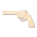 Unfinished Wood Revolver - Baltic Birch Plywood Laser Cut Wooden Gun Shape for Crafts