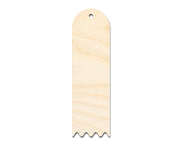 Unfinished Wood Rounded Zig Zag Bookmark Shape | DIY Craft Cutout | up to 12" DIY