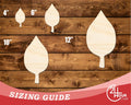 Unfinished Wood Simple Fall Leaf Shape | DIY Craft Cutout | up to 46