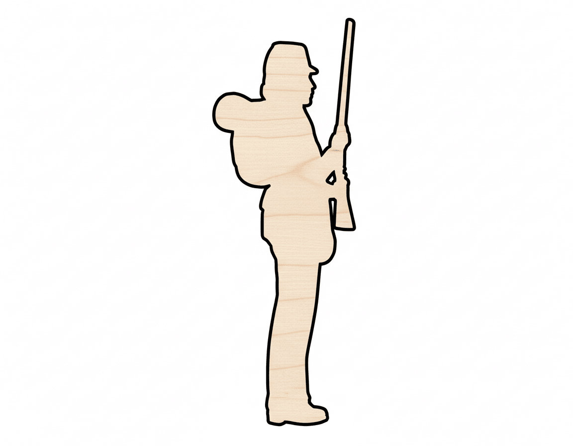 Unfinished Wood Soldier With Rifle Shape | DIY Craft Cutout | up to 46" DIY