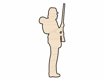 Unfinished Wood Soldier With Rifle Shape | DIY Craft Cutout | up to 46" DIY