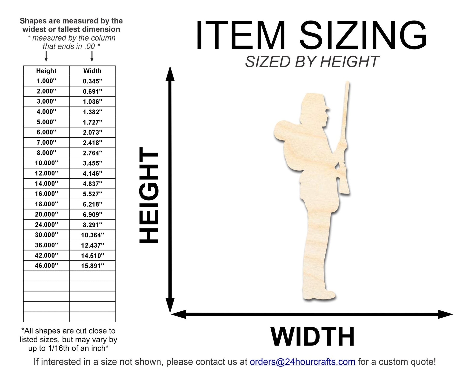 Unfinished Wood Soldier | Customizable Wood Craft Cutout - Baltic Birch Plywood Shape
