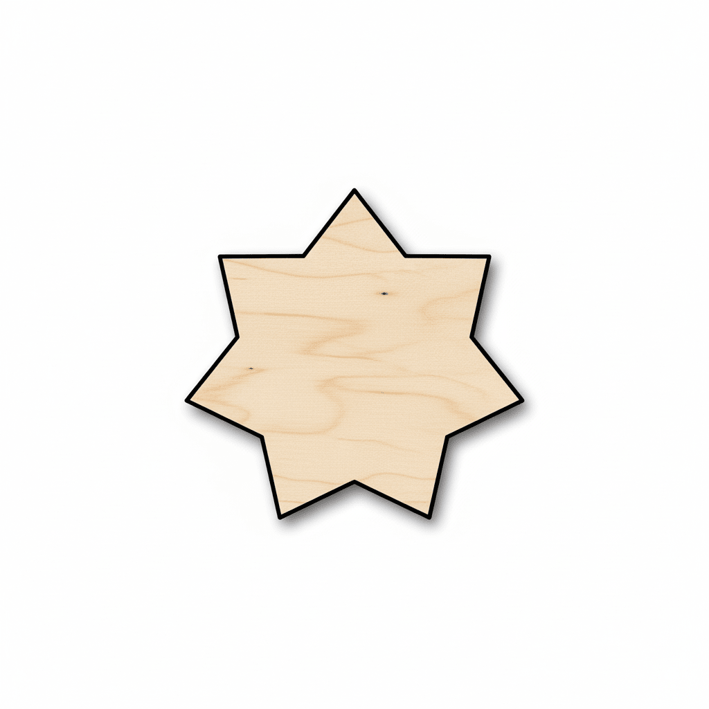 Unfinished Wood Star 7 Point Flower Shape - Craft - up to 46" DIY
