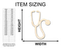Unfinished Wood Stethoscope Shape | Craft Cutout | up to 46
