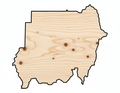 Unfinished Wood Sudan Country Shape - North Africa Craft - up to 46