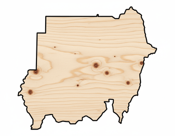 Unfinished Wood Sudan Country Shape - North Africa Craft - up to 46" DIY