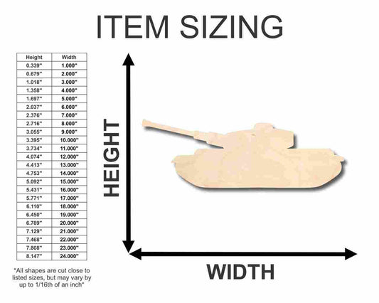 Unfinished Wood Tank – Laser Cut Wood Tank Silhouette | Baltic Birch Plywood
