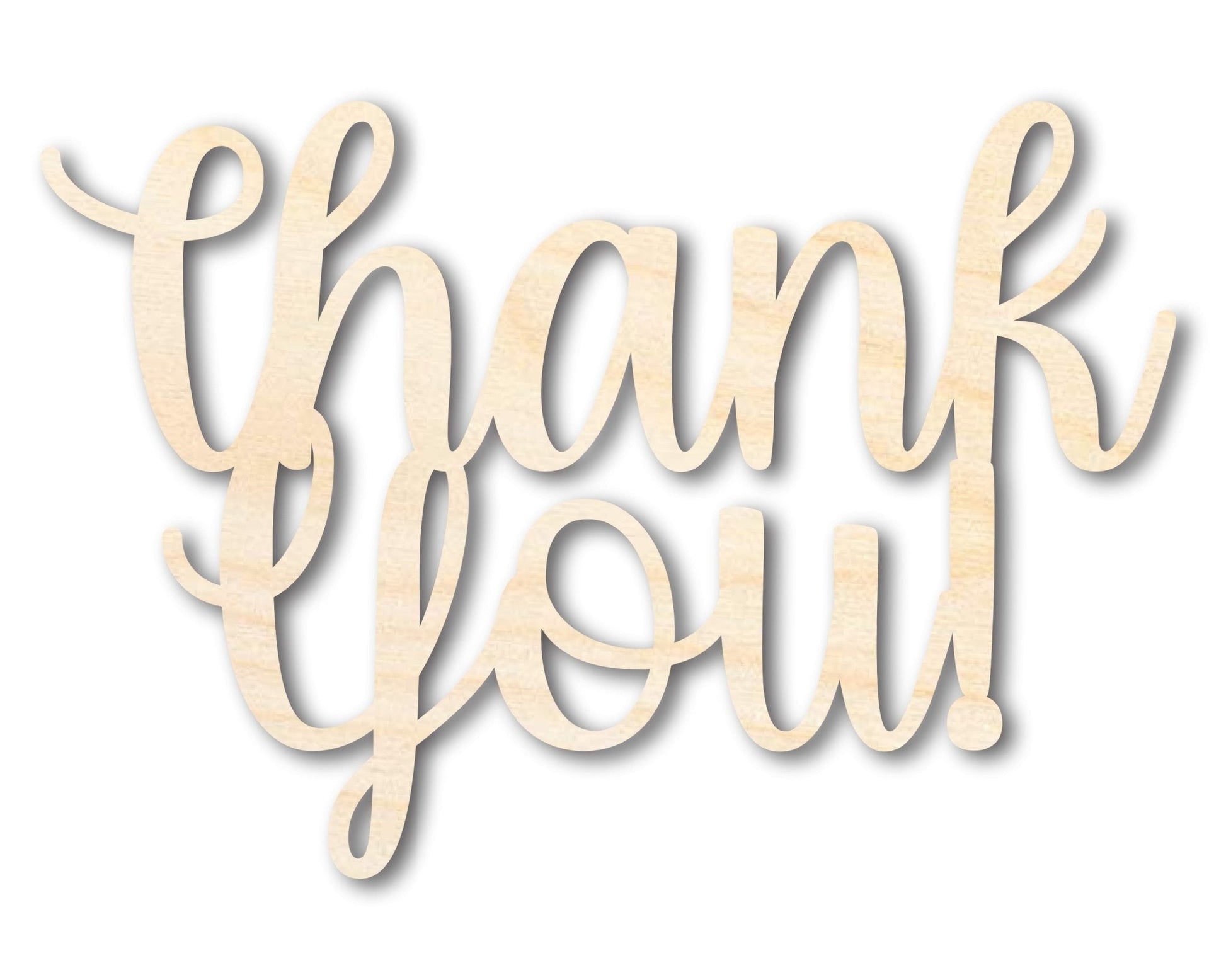 Unfinished Wood Thank You! Outline Shape | DIY Craft Cutout | Wooden Cut Out Cutouts Blank DIY