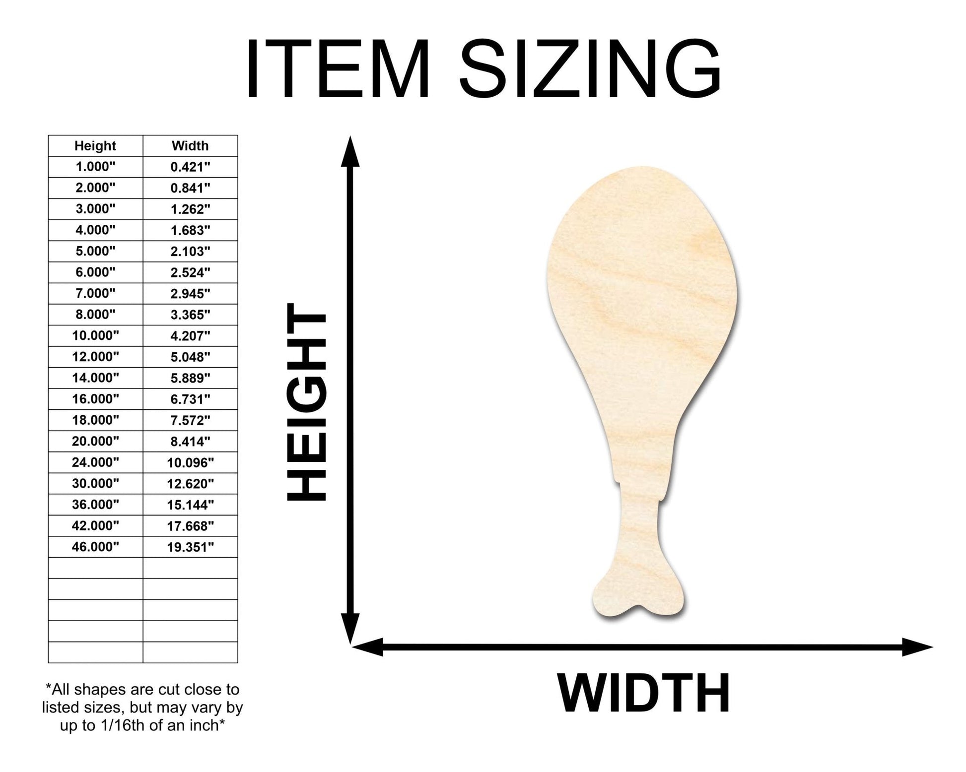 Unfinished Wood Turkey Leg Shape - Renaissance Festival Craft - up to 46" DIY