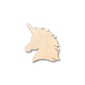 Unfinished Wood Unicorn Head Shape - Craft - up to 46